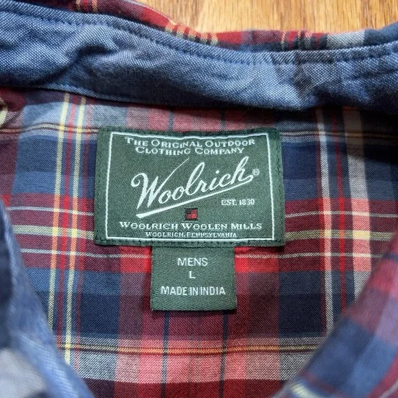 Lot of 3 Woolrich Short Sleeve Button Up Shirts Men's Large Heather Gray Plaid - Picture 4 of 11